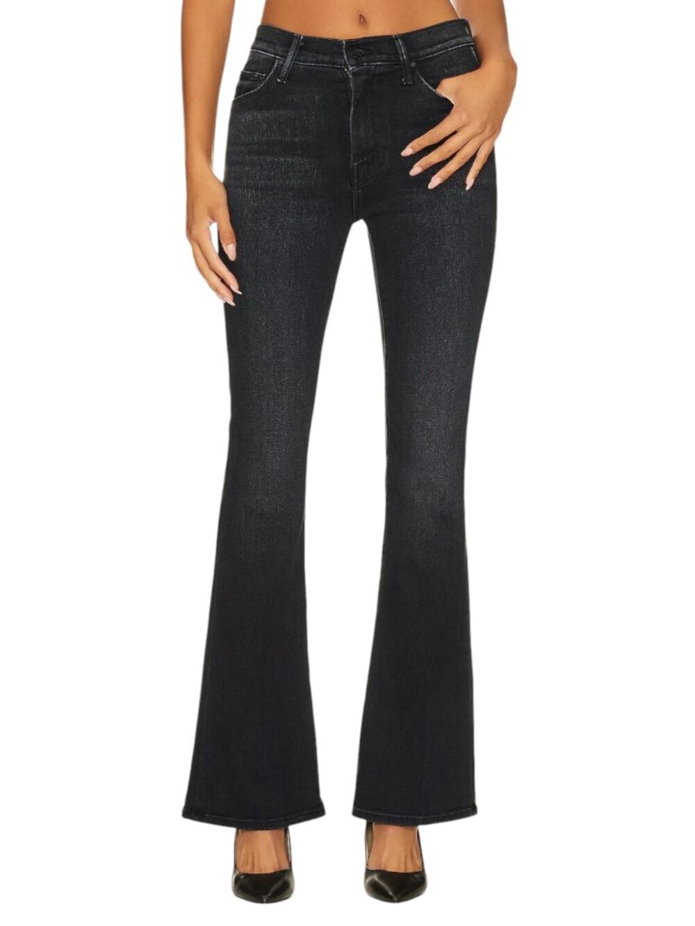 Mother The Weekender Mid Rise Flare Jeans Womens Size 24 Deep End Wash NEW